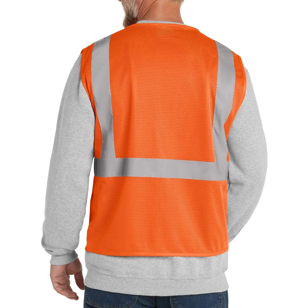 Create Your Own Custom ANSI 107 Class 2 Economy Mesh Zippered Vest - Back 1