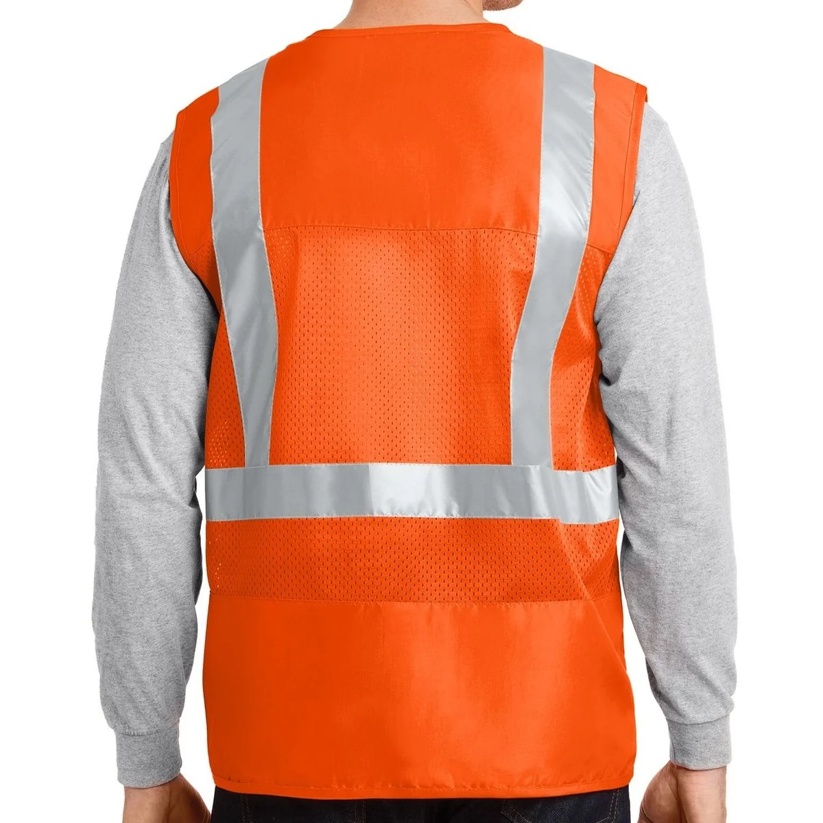 Create Your Own Custom CornerStone - ANSI 107 Class 2 Mesh Back Safety Vest. CSV405 - Back 1