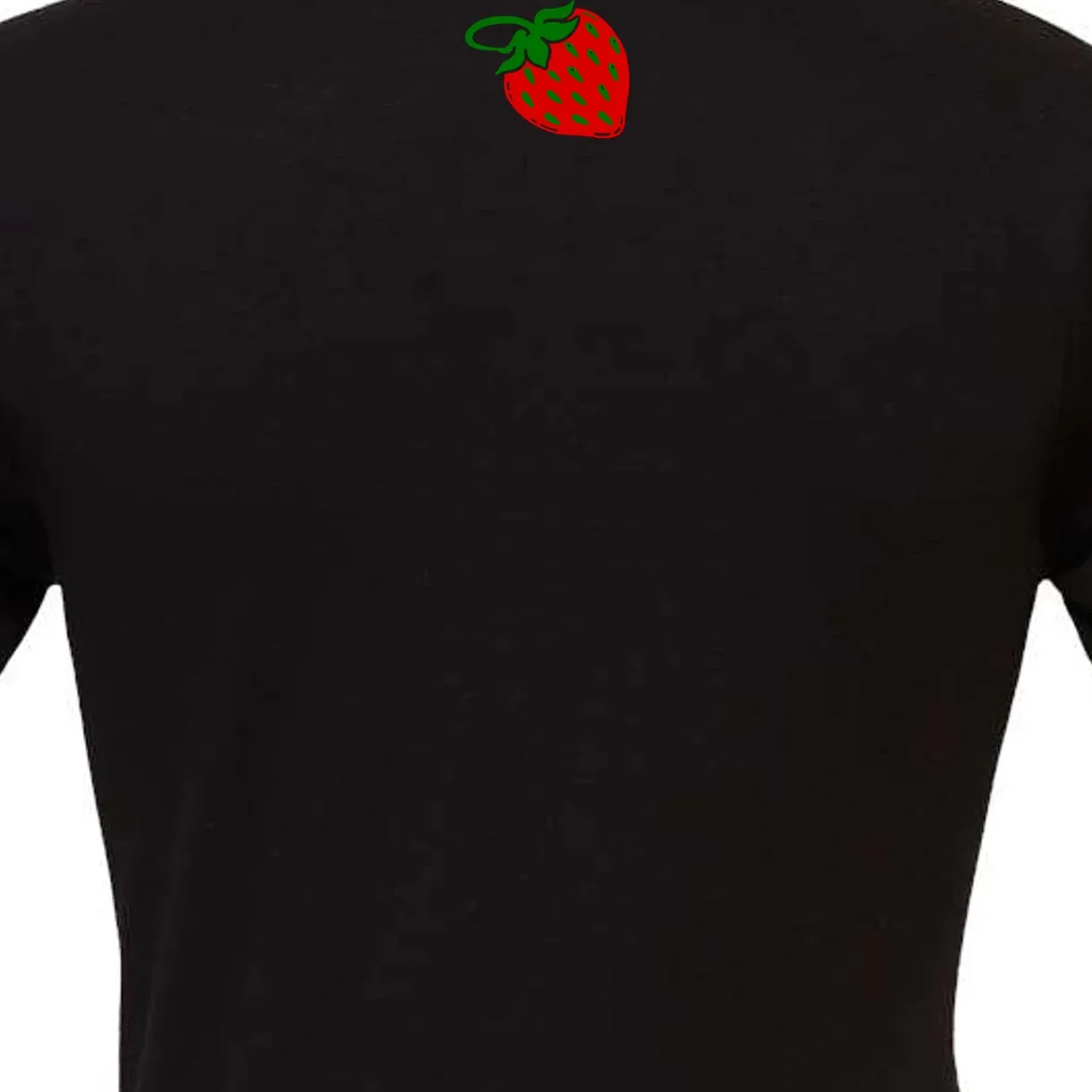 Nino Salvaggio With Strawberry White Logo - CVC Jersey Black T-Shirt - Back - Close-up