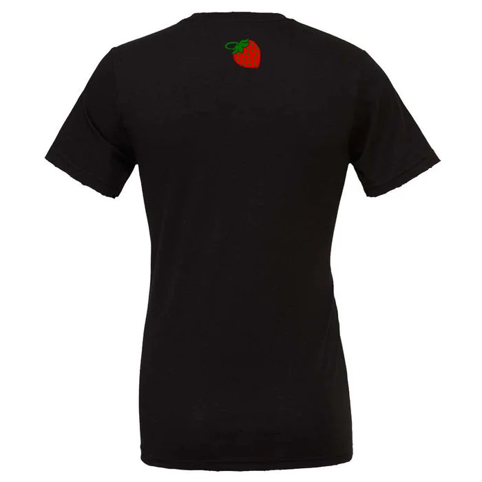 Nino Salvaggio With Strawberry White Logo - CVC Jersey Black T-Shirt - Back