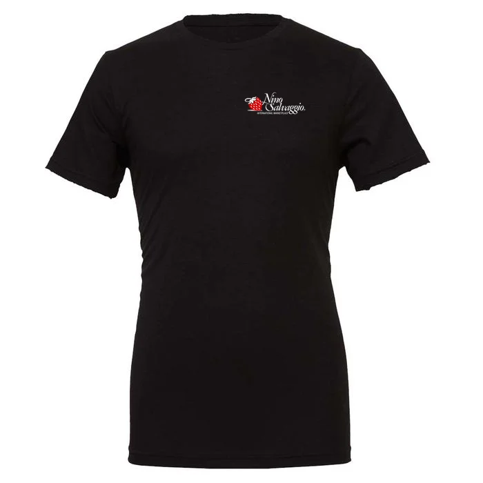 Nino Salvaggio With Strawberry White Logo - CVC Jersey Black T-Shirt - Front