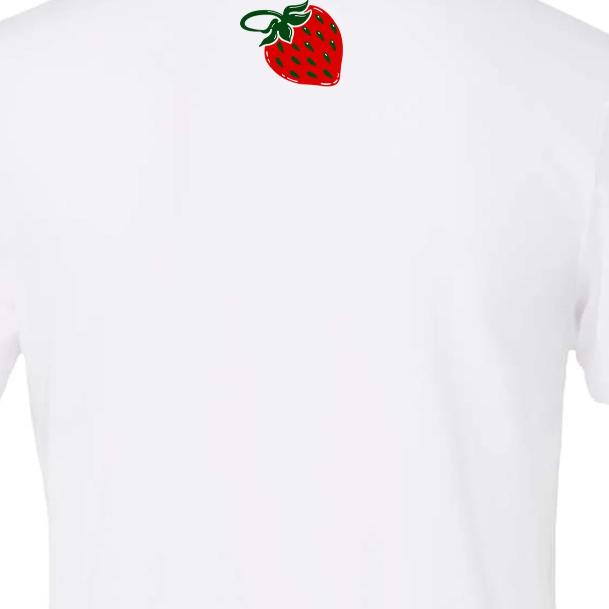 Nino Salvaggio Full Color Logo With Strawberry CVC White T-Shirt - Back - Close-up