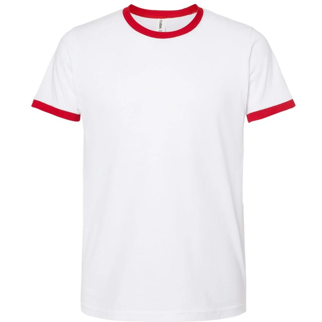 Nino Salvaggio Full Color Logo White/ Red Ringer T-Shirt Front