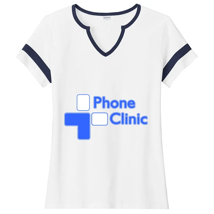 Phone Clinic Promo Ladies Halftime Notch Neck Tee - Front