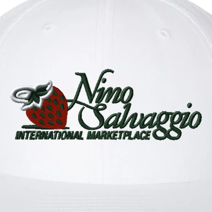 Nino Salvaggio White Snapback Trucker Hat Cap - Front - Close-up