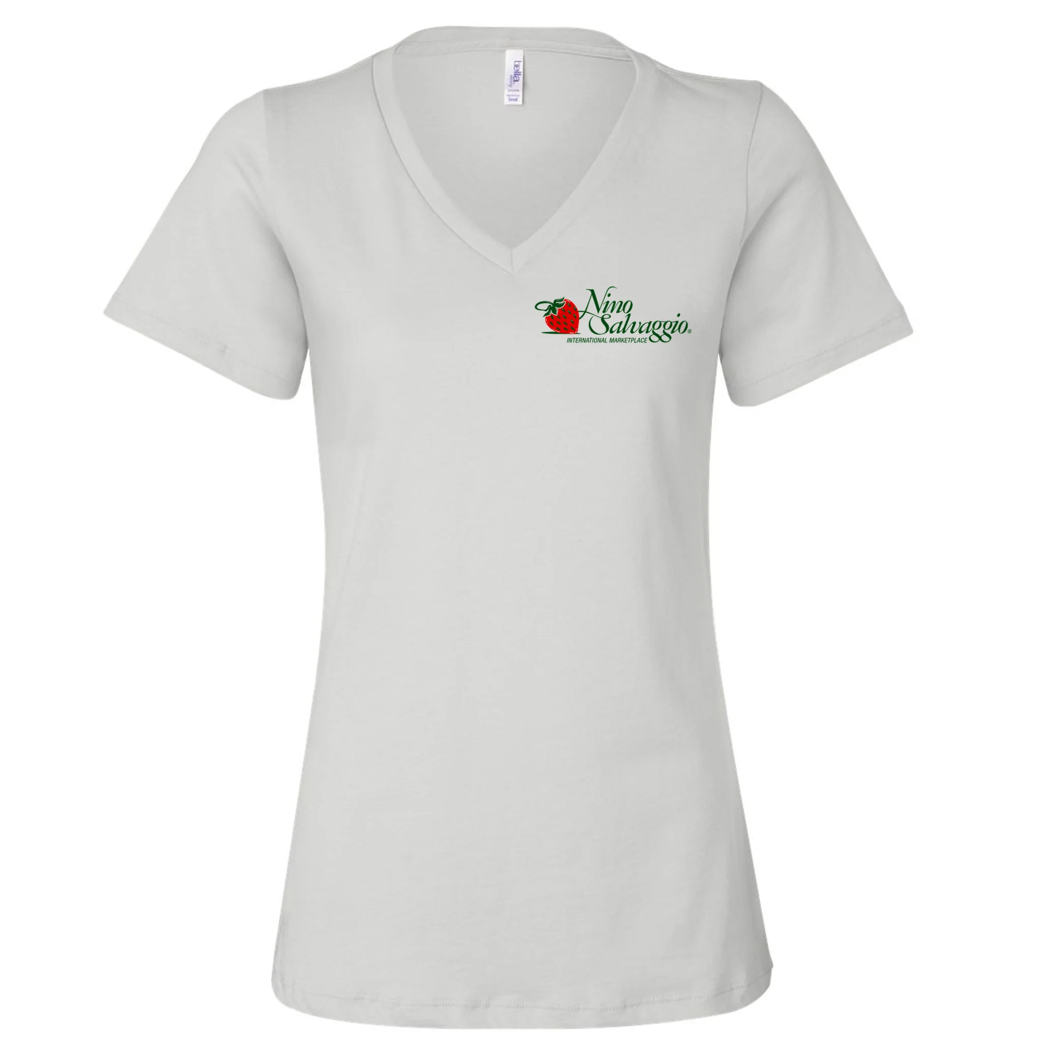 Nino Salvaggio White Women’s V-Neck T-Shirt - Front