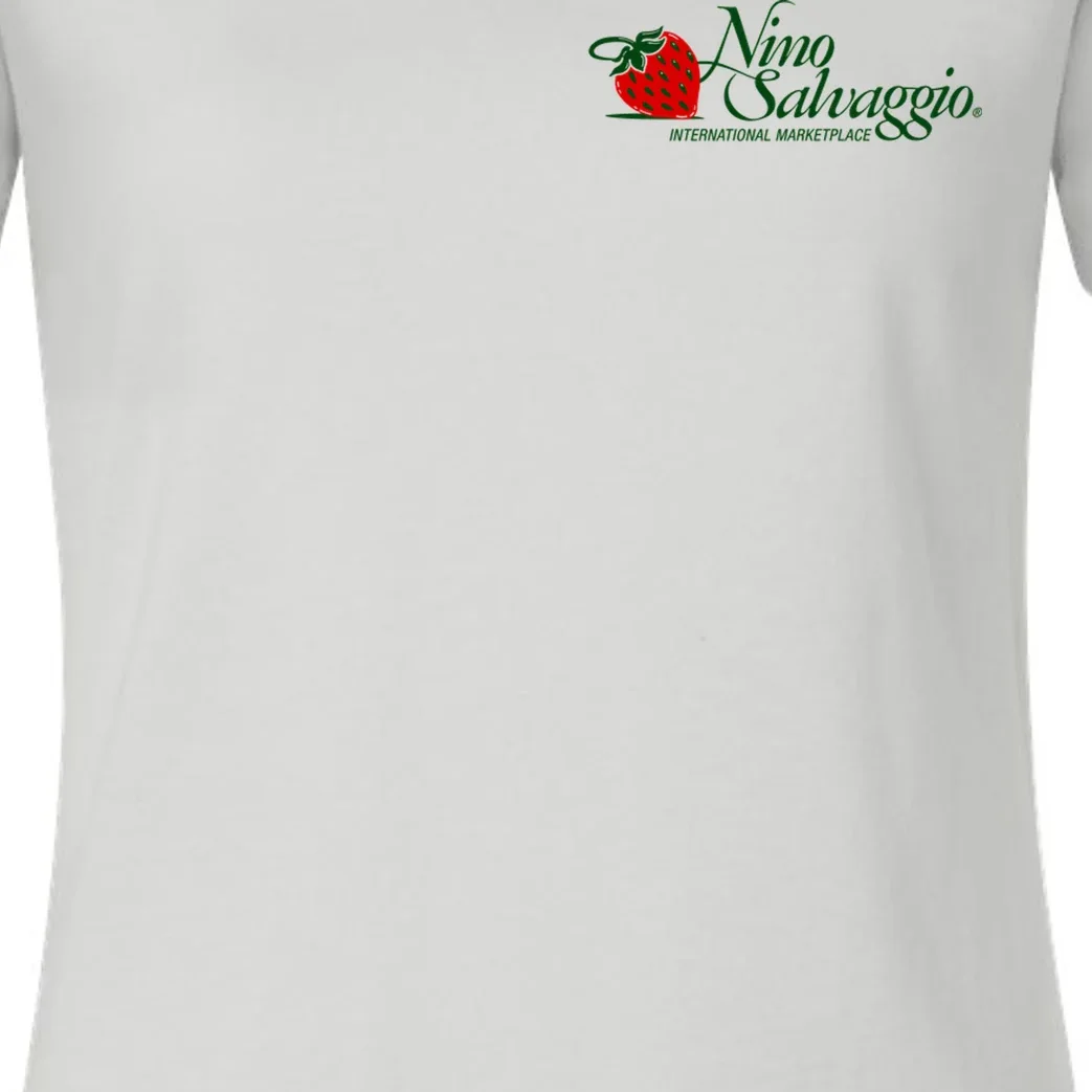Nino Salvaggio White Women’s V-Neck T-Shirt - Front - Close-up