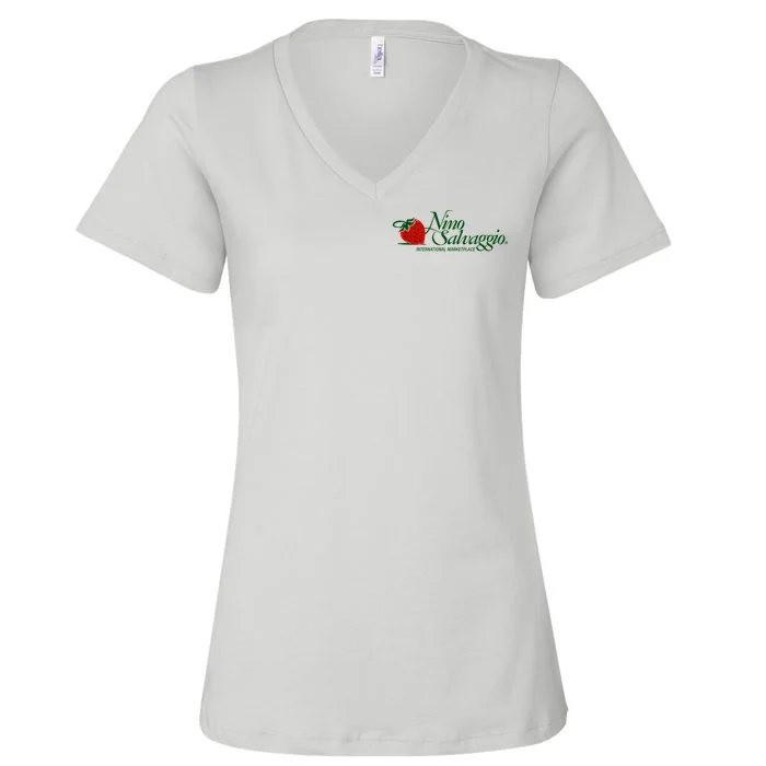 Nino Salvaggio White Women’s V-Neck T-Shirt - Front