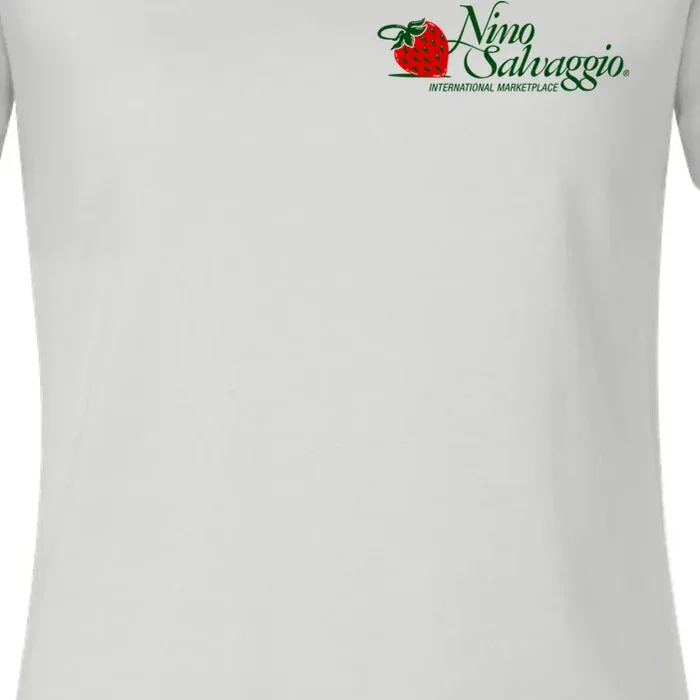 Nino Salvaggio White Women’s V-Neck T-Shirt - Front - Close-up