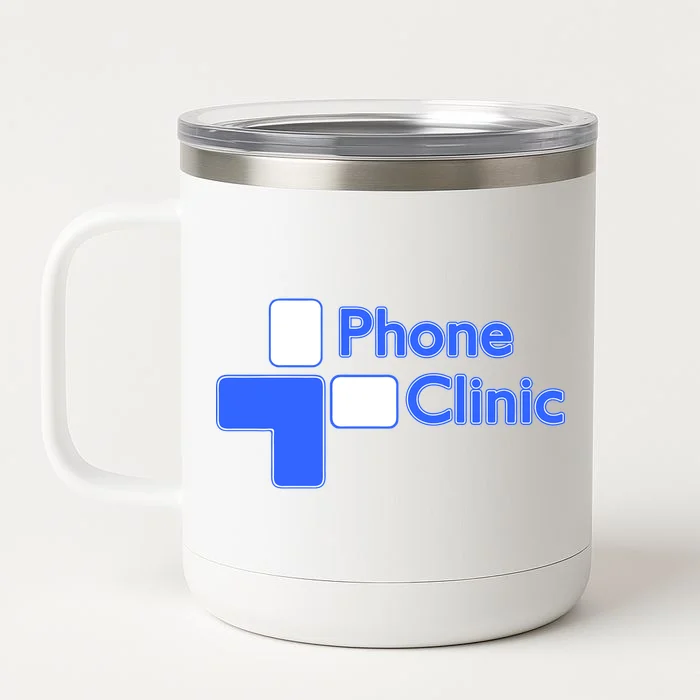 Phone Clinic Promo 12 oz Stainless Steel Tumbler Cup - Front