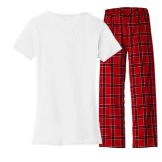 Bridesmaid Wedding Date Gift Locket Women's Flannel Pajama Set - Back
