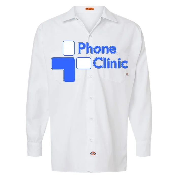 Phone Clinic Polo Industrial Long Sleeve Work Shirt - Front
