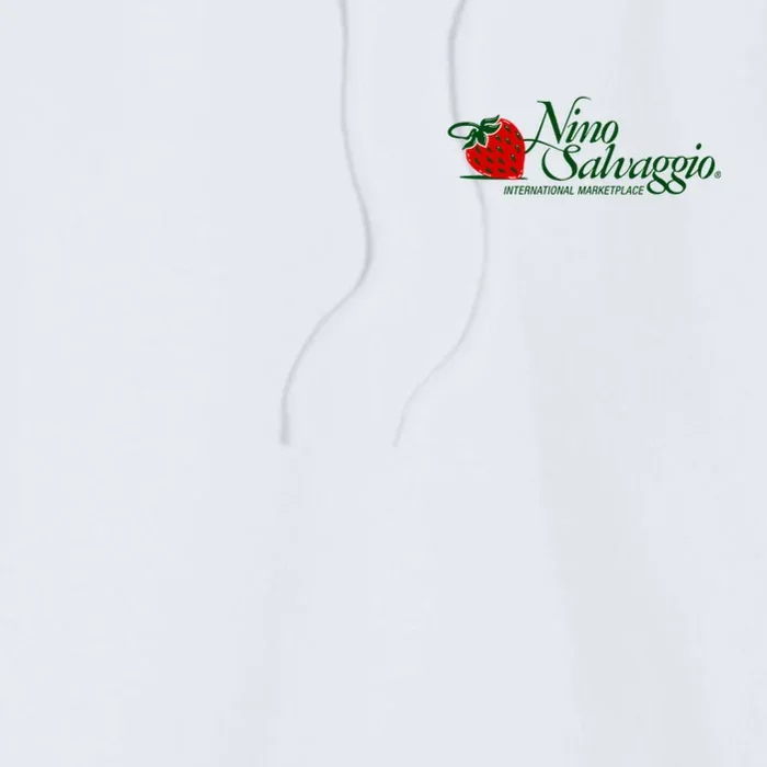 Nino Salvaggio Logo With Strawberry on Hip - Premium Hoodie - Front - Close-up