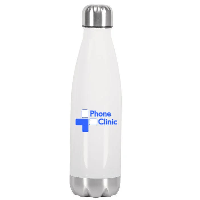 Phone Clinic Promo Stainless Steel Insulated Water Bottle - Front