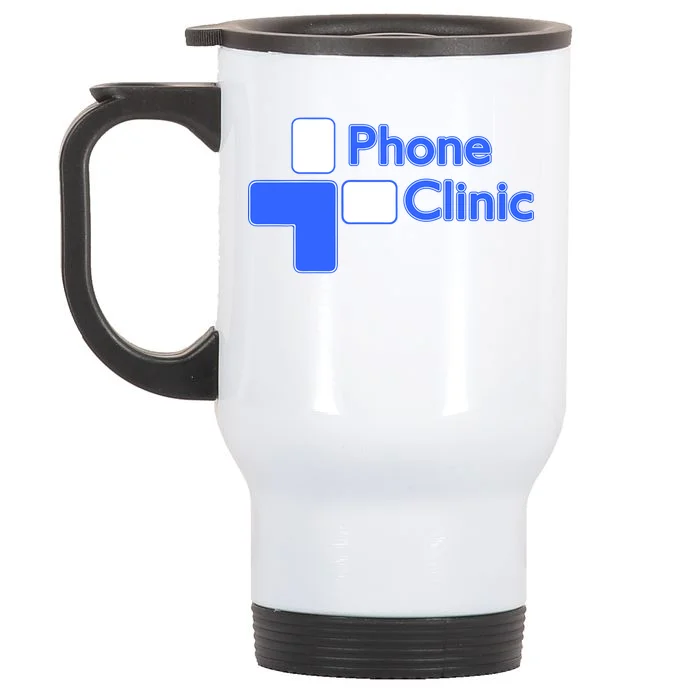 Phone Clinic Promo Stainless Steel Travel Mug - Front