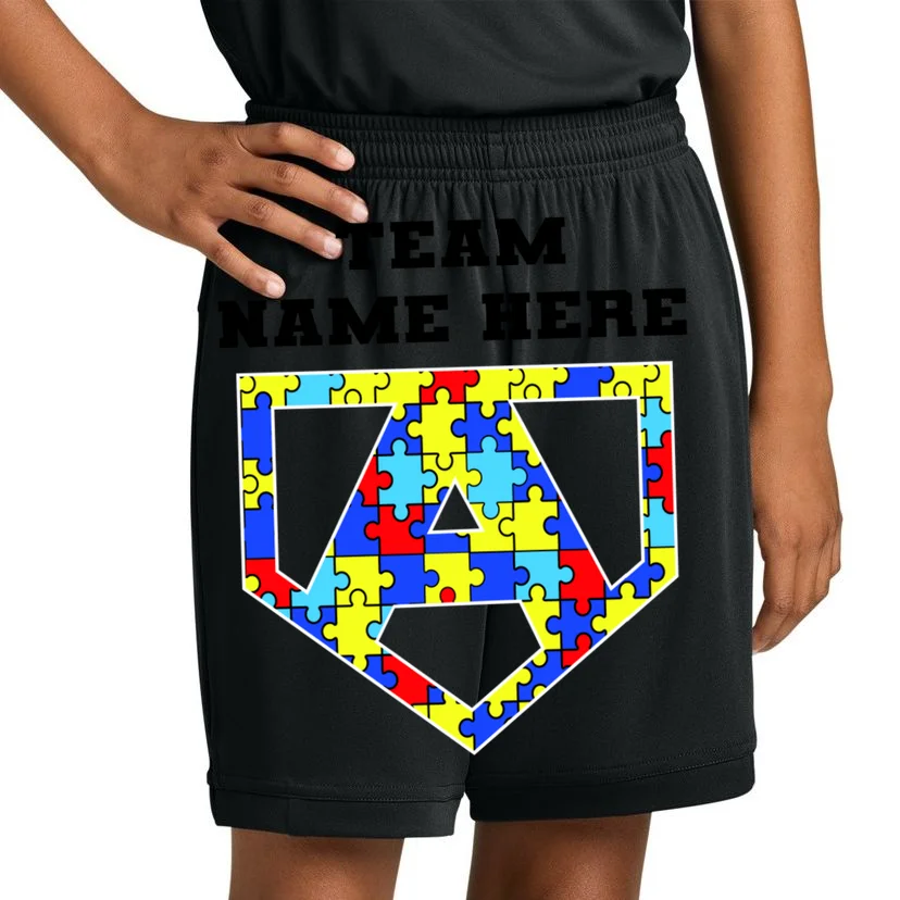 Autism Awareness Personalized Superhero Team Name Custom Kids Shorts - Front 1