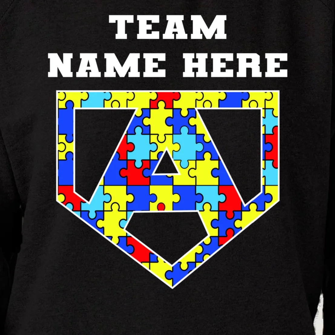 Autism Awareness Personalized Superhero Team Name Custom Women's Sweatshirt - Front - Close-up
