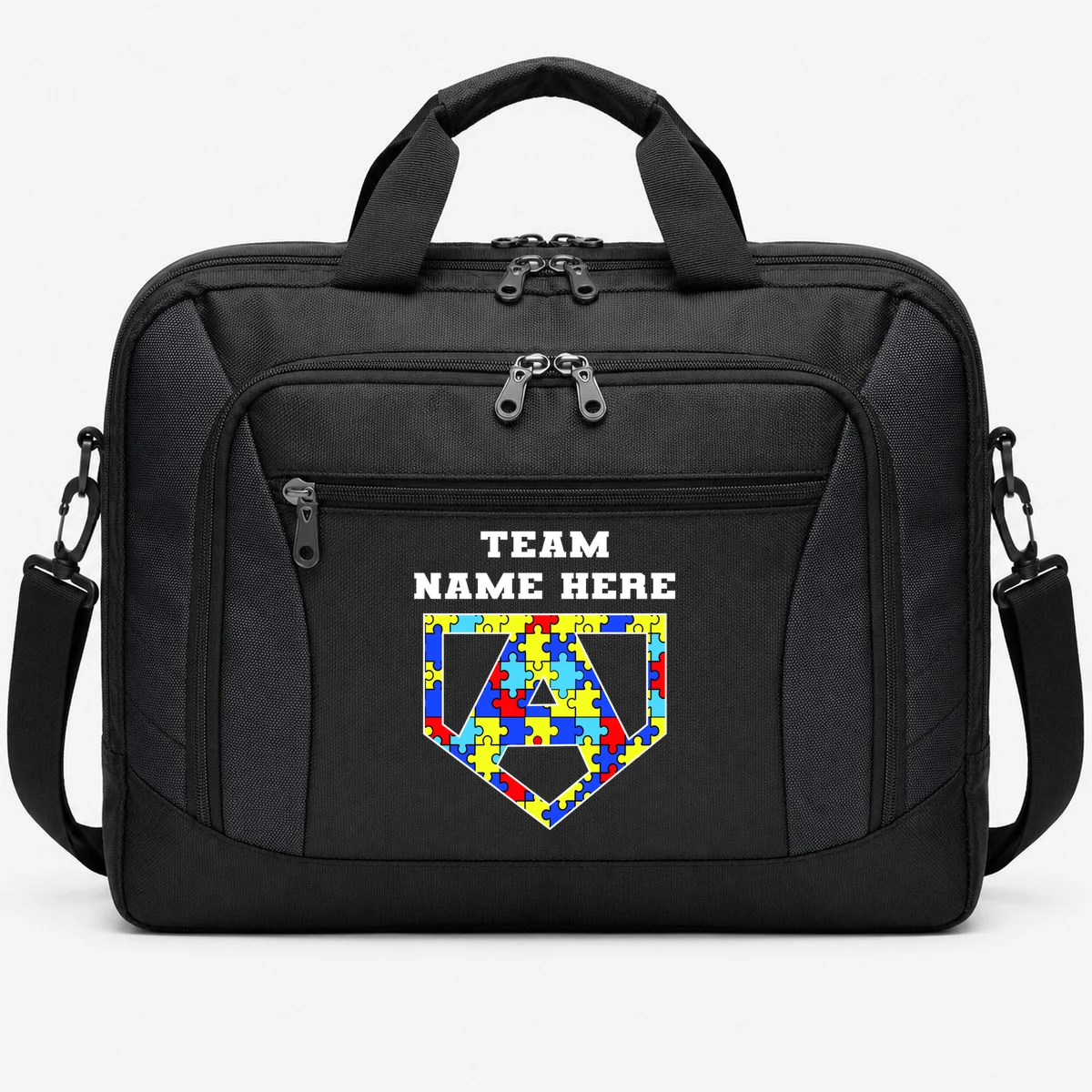 Autism Awareness Personalized Superhero Team Name Custom Briefcase - Front