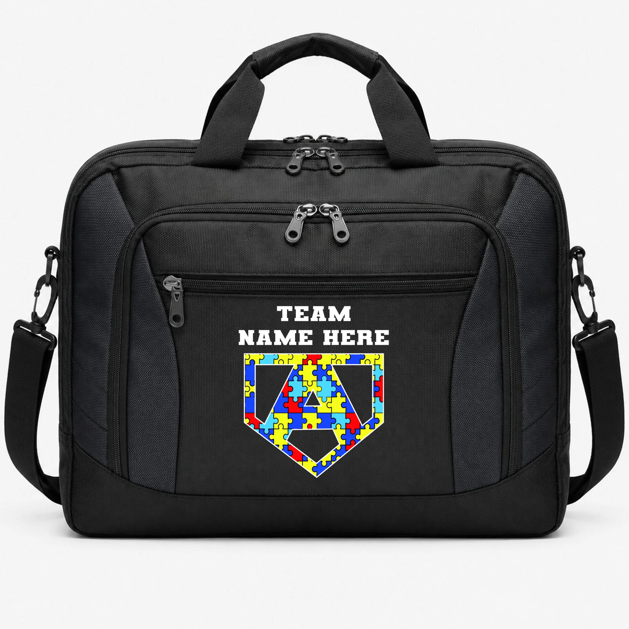 Autism Awareness Personalized Superhero Team Name Custom Briefcase - Front