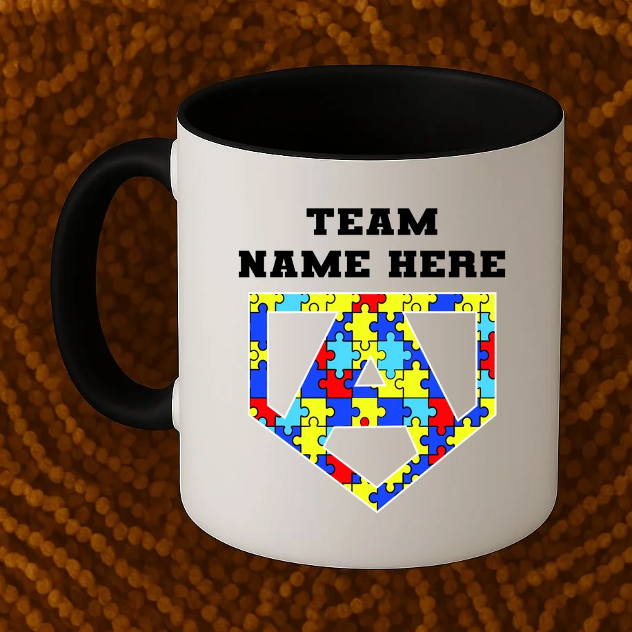 Autism Awareness Personalized Superhero Team Name Custom Coffee Mug - Front 1