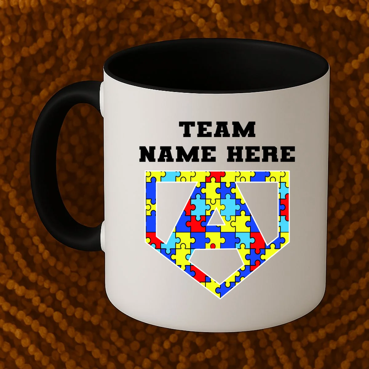 Autism Awareness Personalized Superhero Team Name Custom Coffee Mug - Front 1