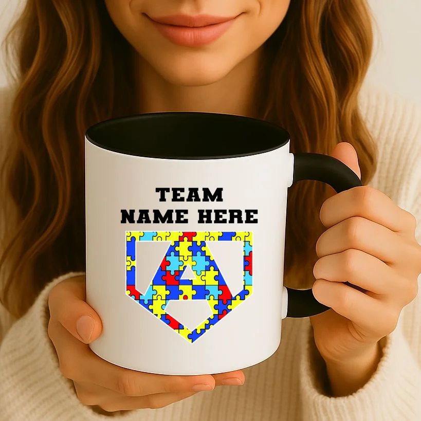 Autism Awareness Personalized Superhero Team Name Custom Coffee Mug - Front 2