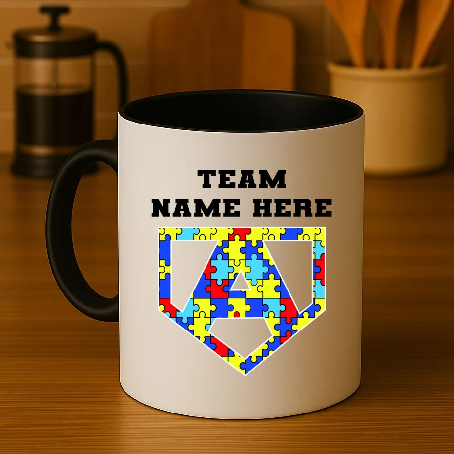 Autism Awareness Personalized Superhero Team Name Custom Coffee Mug - Front 3