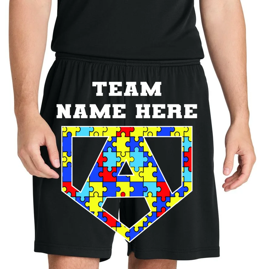 Autism Awareness Personalized Superhero Team Name Custom Men's Shorts - Front 1