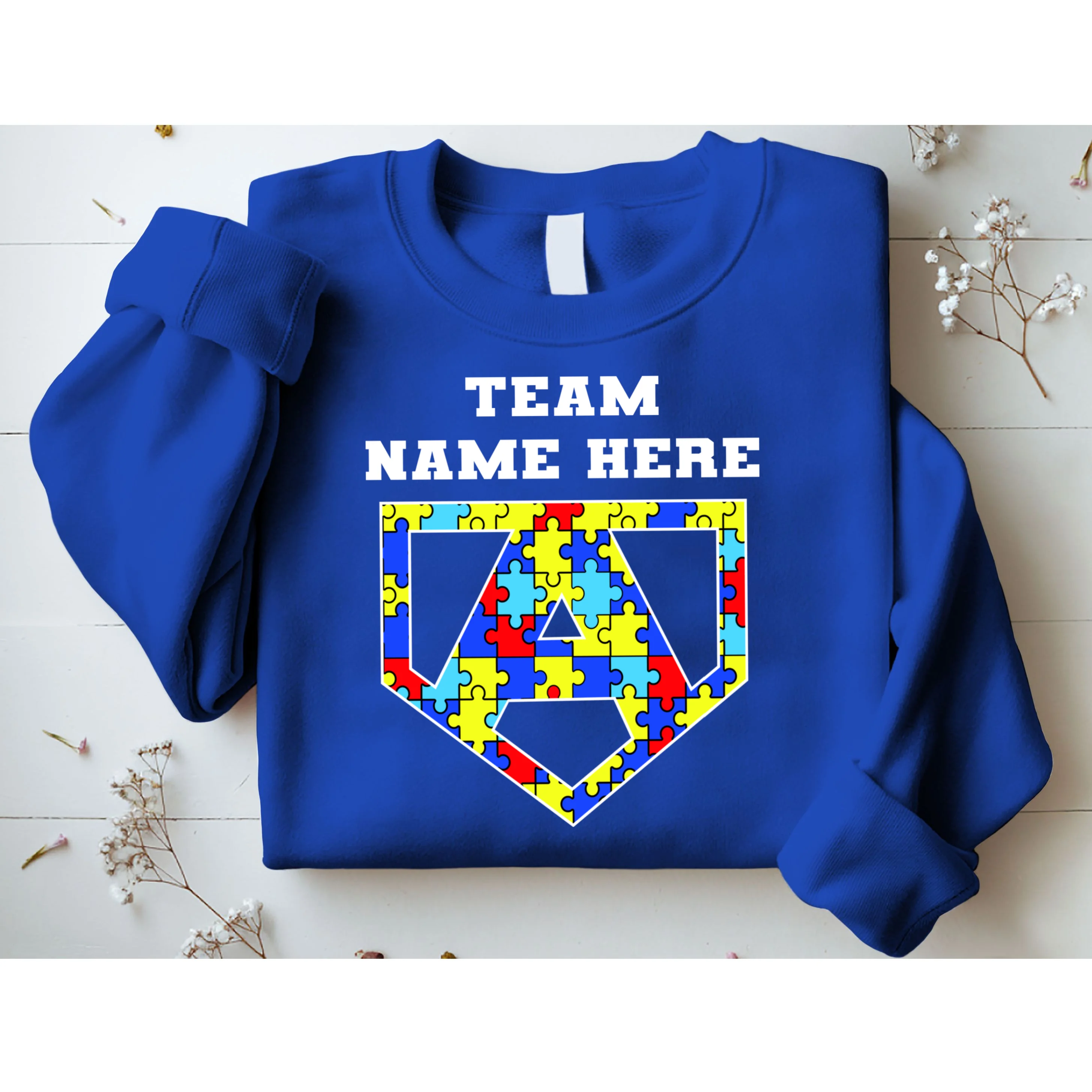 Autism Awareness Personalized Superhero Team Name Custom Sweatshirt - Front 1