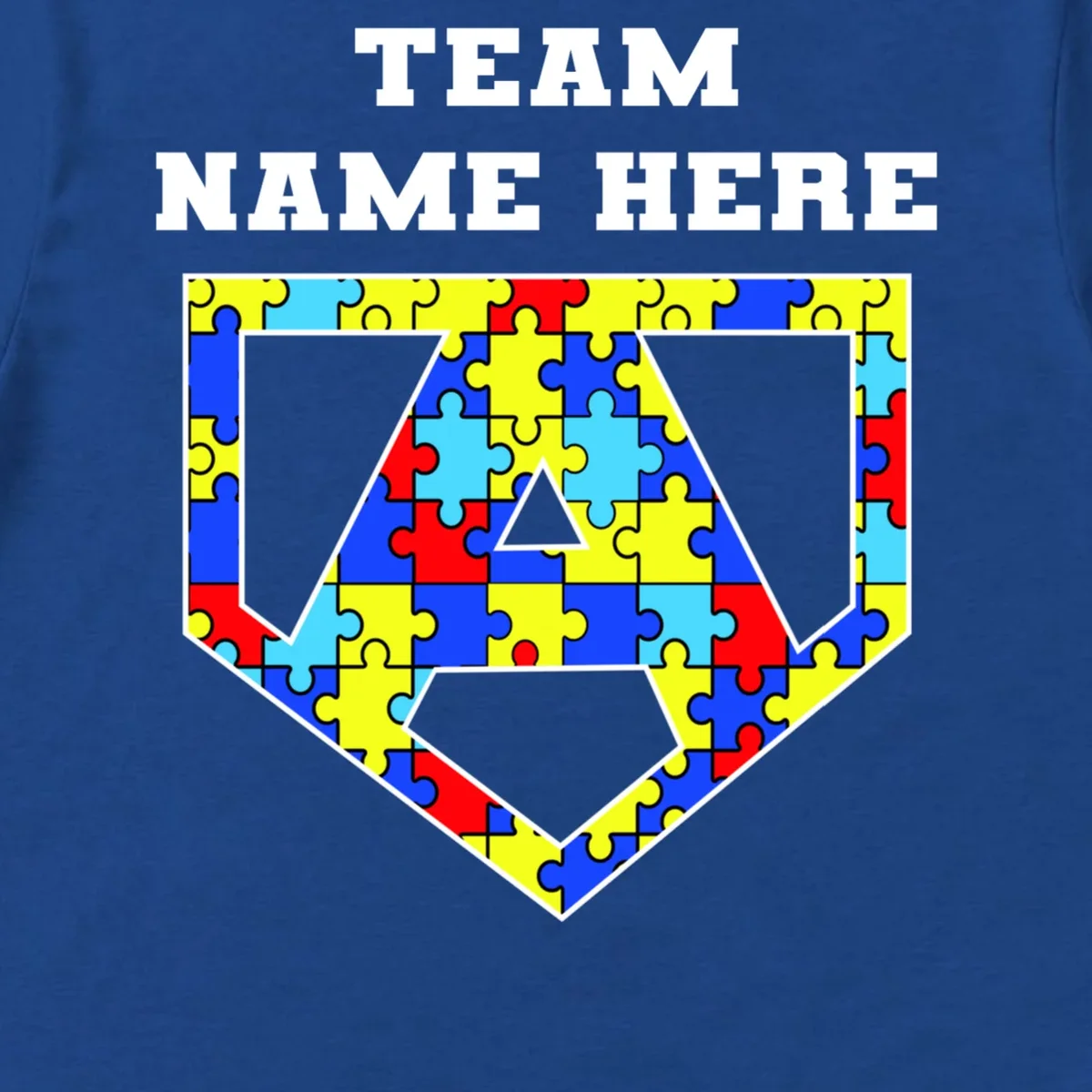 Autism Awareness Personalized Superhero Team Name Custom Men's T-Shirt - Front - Close-up