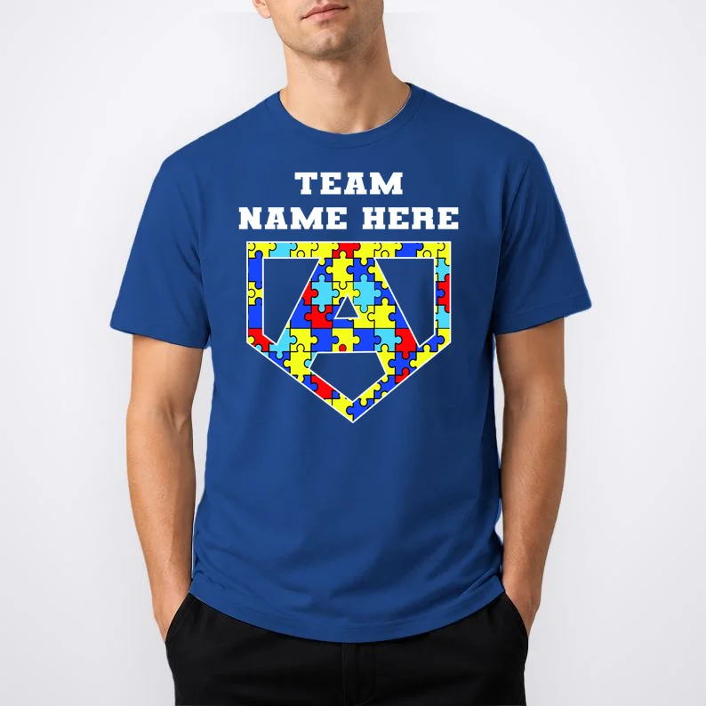 Autism Awareness Personalized Superhero Team Name Custom T-Shirt - Front 1