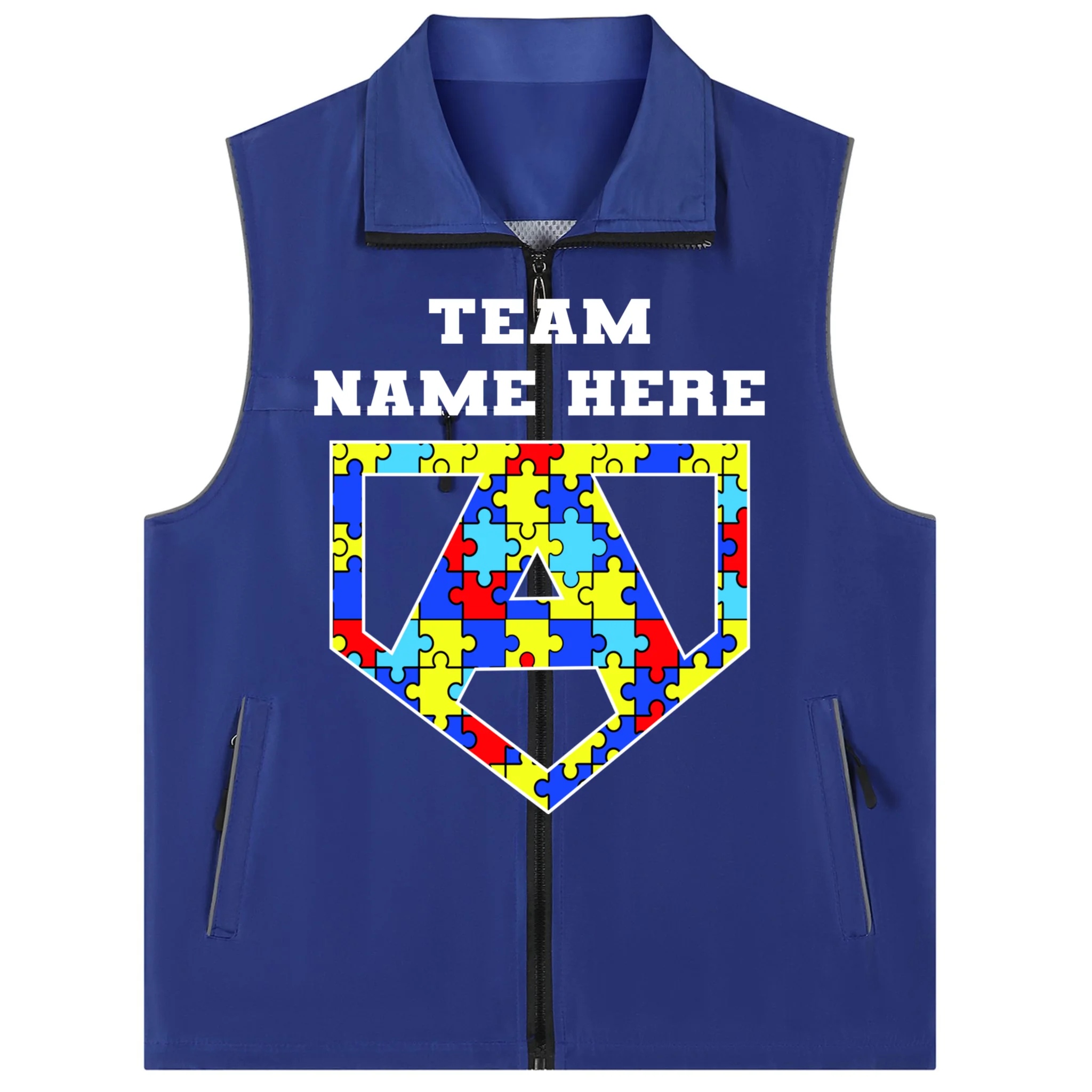 Autism Awareness Personalized Superhero Team Name Custom Men's Vest - Front
