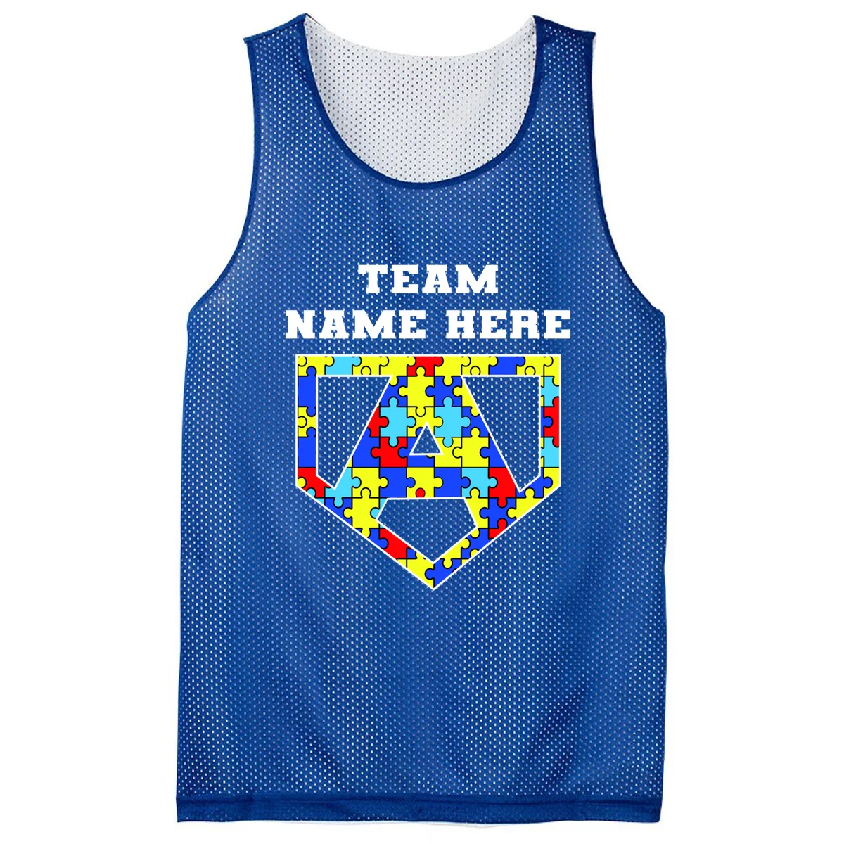 Autism Awareness Personalized Superhero Team Name Custom Men's Basketball Jersey - Front
