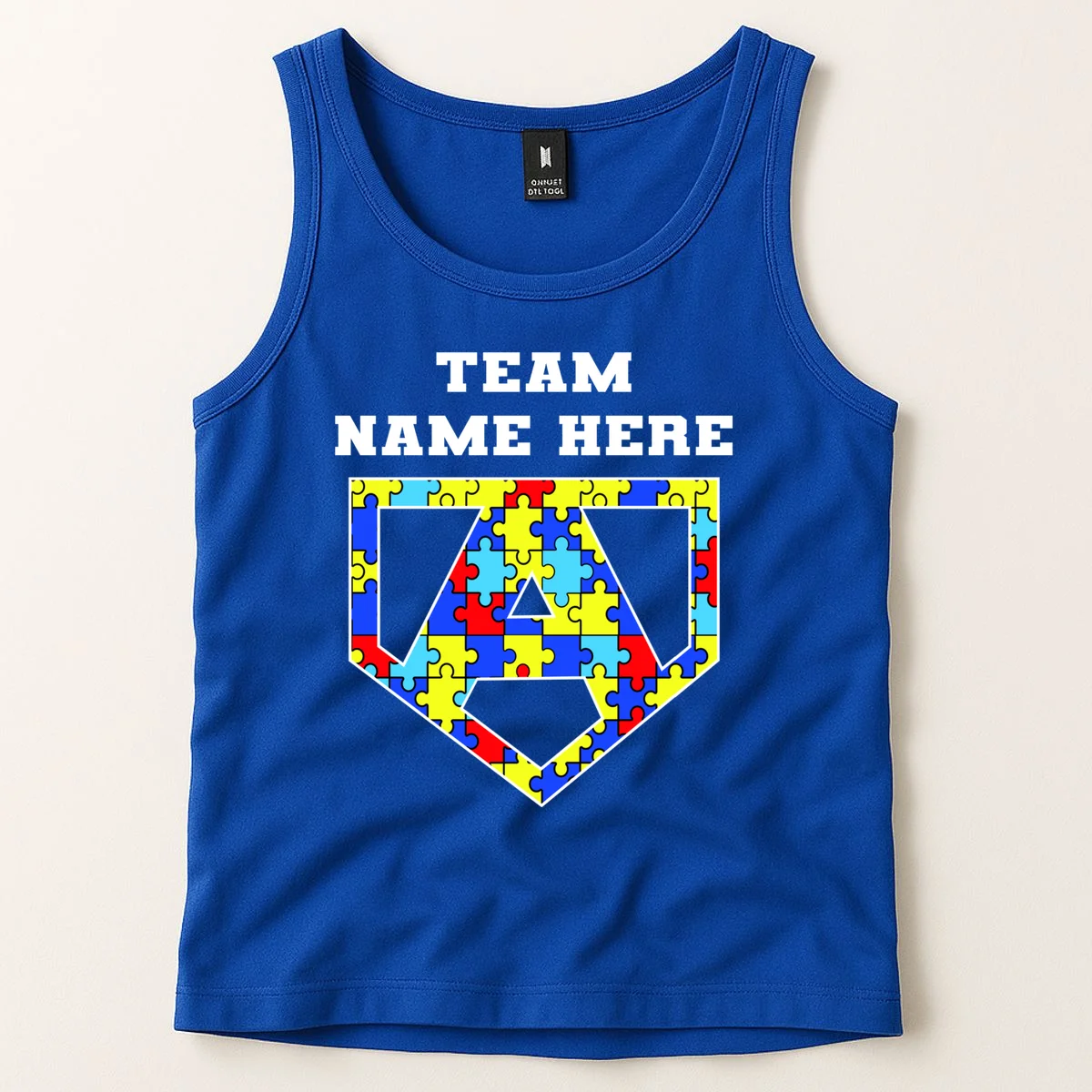Autism Awareness Personalized Superhero Team Name Custom Tank Top - Front 1