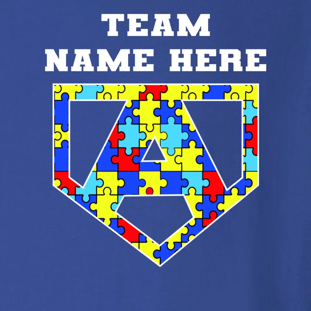 Autism Awareness Personalized Superhero Team Name Custom Toddler Long Sleeve Shirt - Front - Close-up