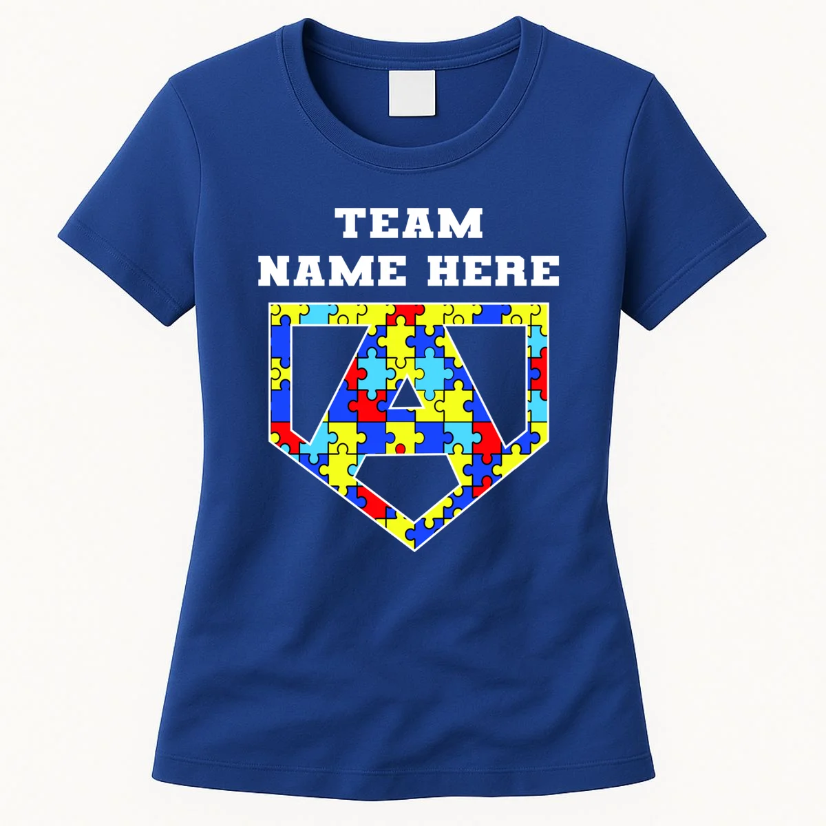 Autism Awareness Personalized Superhero Team Name Custom Women's T-Shirt - Front