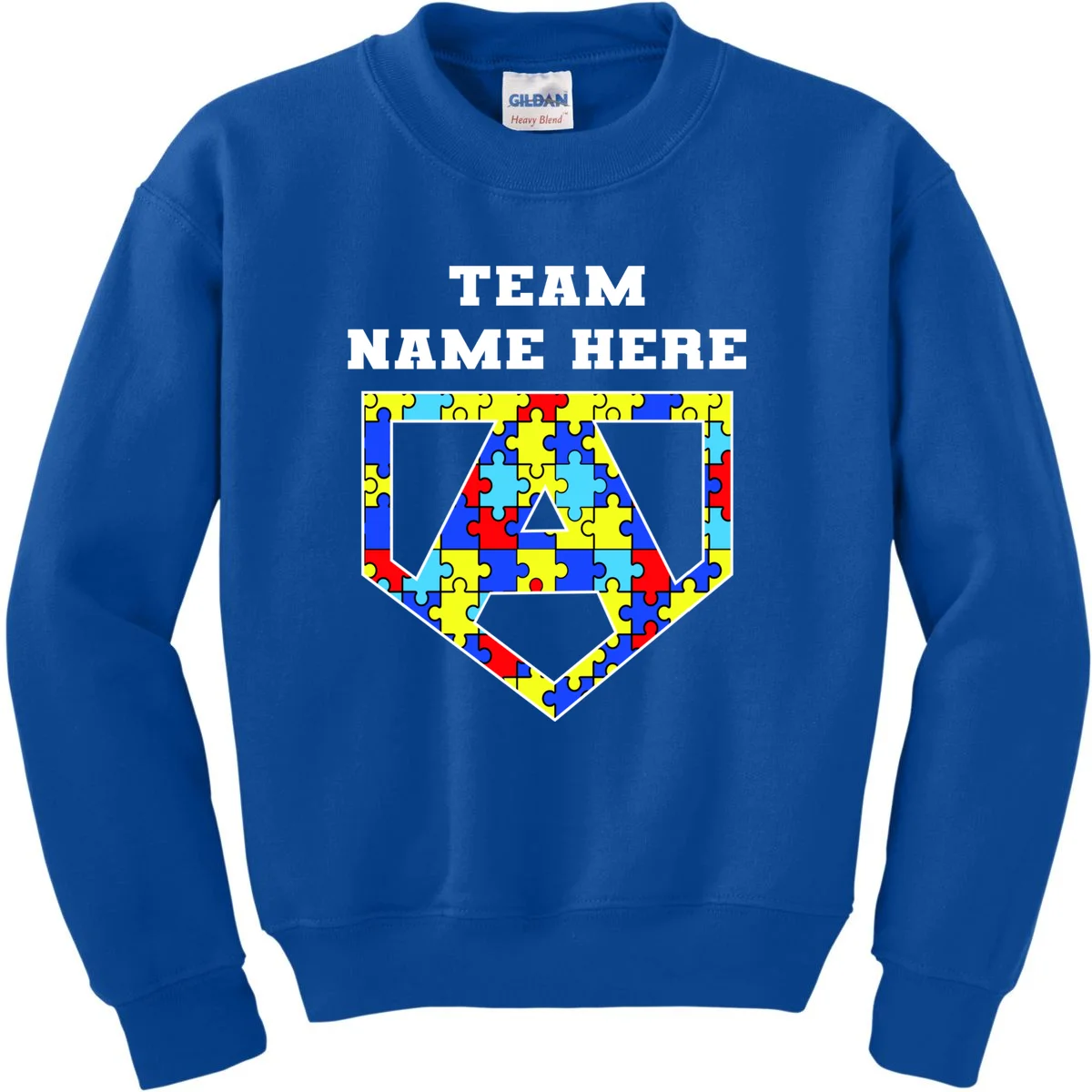 Autism Awareness Personalized Superhero Team Name Custom Kids Sweatshirt - Front