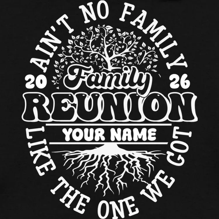 Ain't No Family Like the One We Got Custom Last Name Men's Hoodie - Front - Close-up