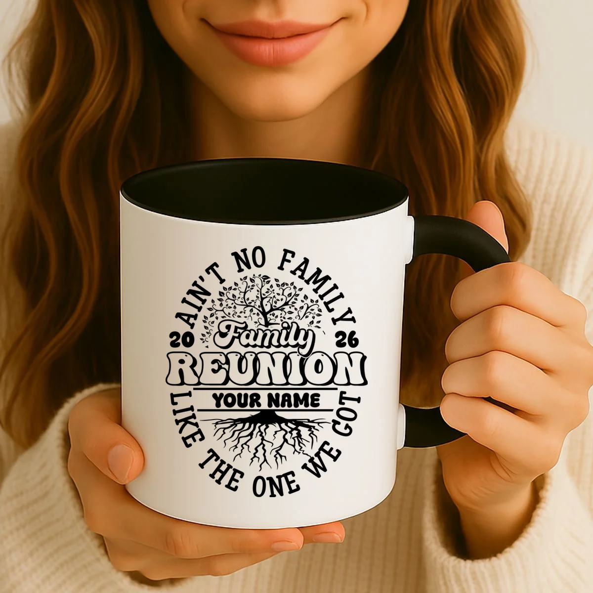 Ain't No Family Like the One We Got Custom Last Name Coffee Mug - Front 2
