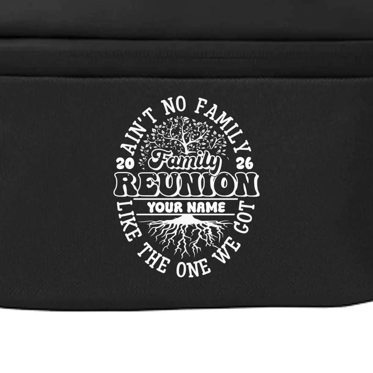 Ain't No Family Like the One We Got Custom Last Name Crossbody - Front - Close-up