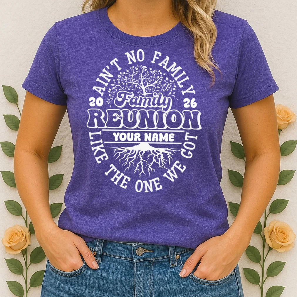 Ain't No Family Like the One We Got Custom Last Name Women's T-Shirt - Front 1