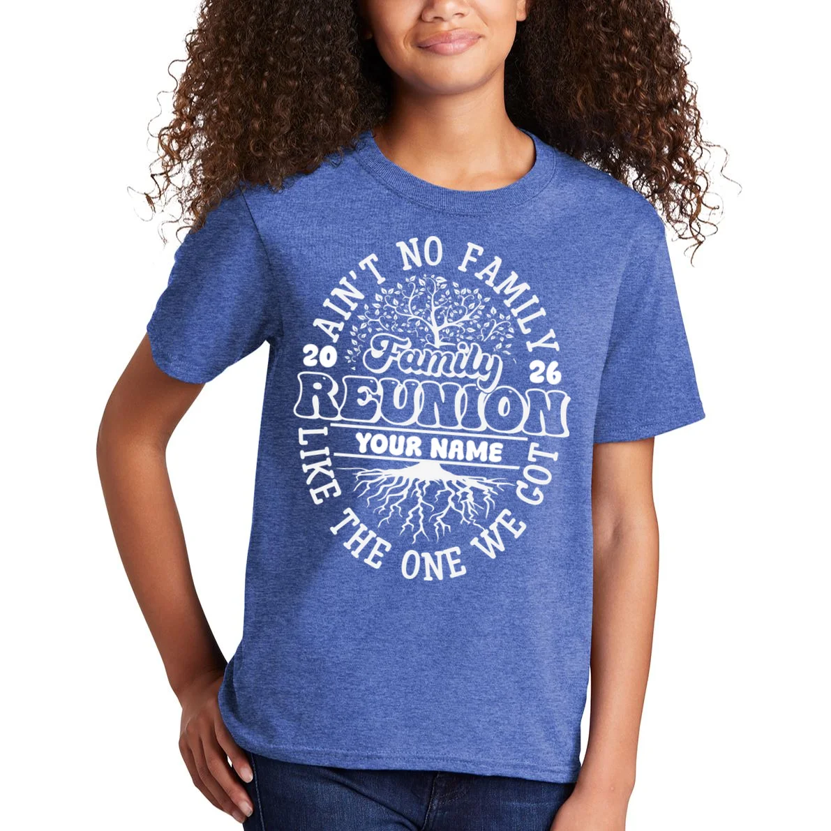 Ain't No Family Like the One We Got Custom Last Name Kids T-Shirt - Front 1