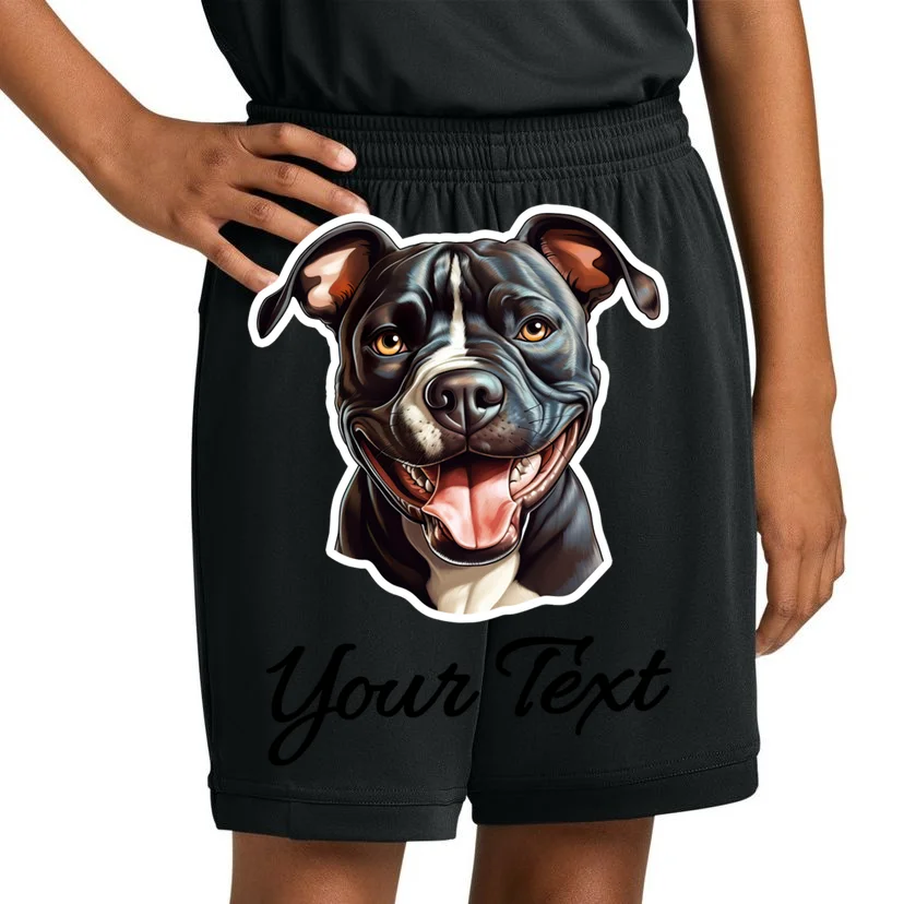 American Pit Bull Terrier Custom Name Personalized Text Kids Shorts - Front 1