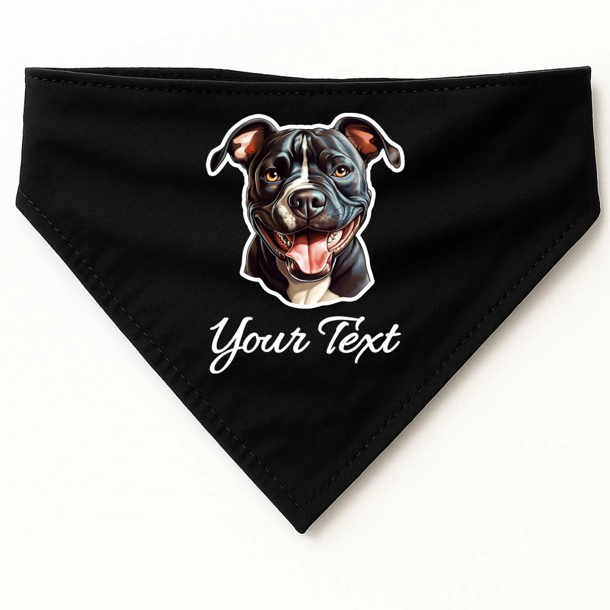 American Pit Bull Terrier Custom Name Personalized Text Dog Bandana - Front