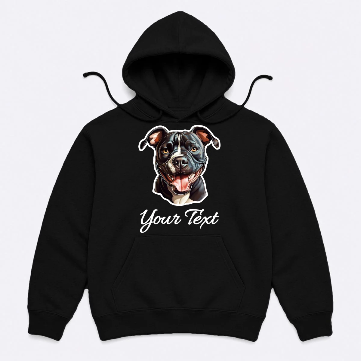 American Pit Bull Terrier Custom Name Personalized Text Hoodie - Front