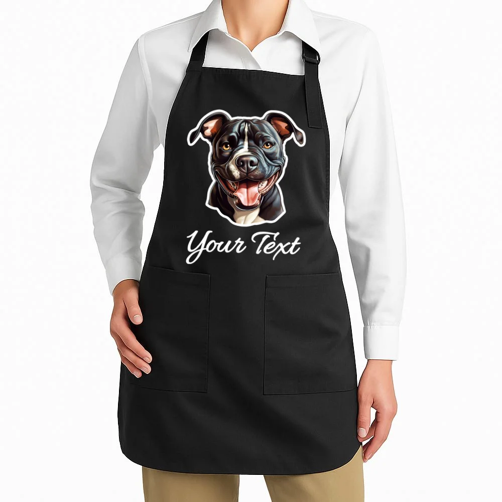 American Pit Bull Terrier Custom Name Personalized Text Apron - Front 1