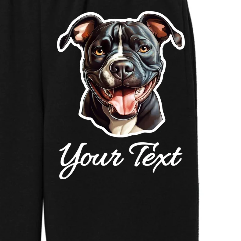 American Pit Bull Terrier Custom Name Personalized Text Kids Fleece Sweatpants - Front - Close-up