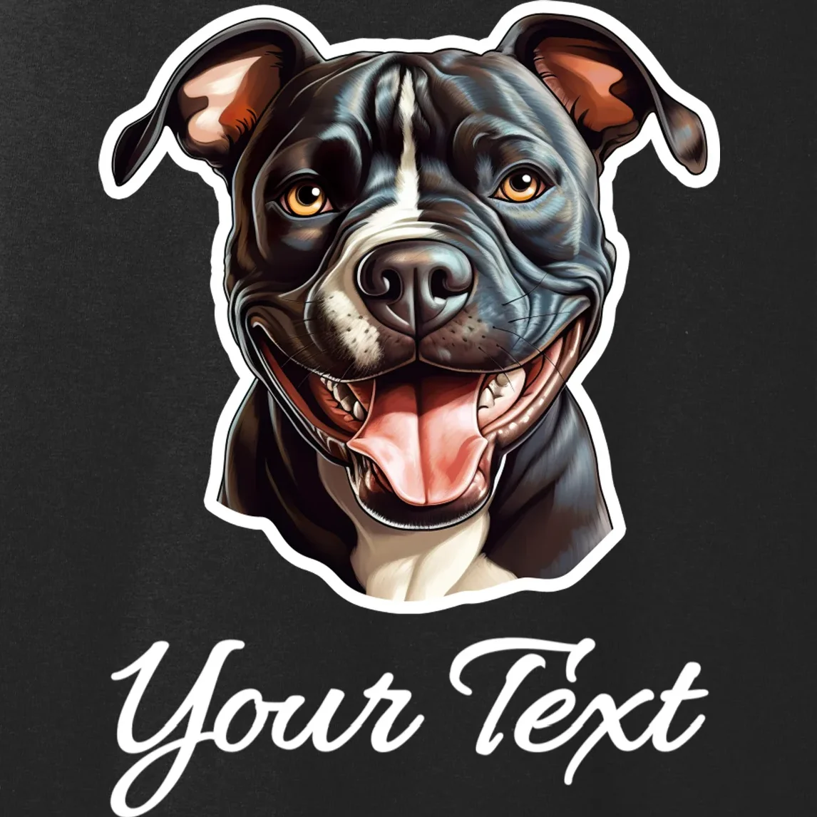 American Pit Bull Terrier Custom Name Personalized Text Women's Tank Top - Front - Close-up