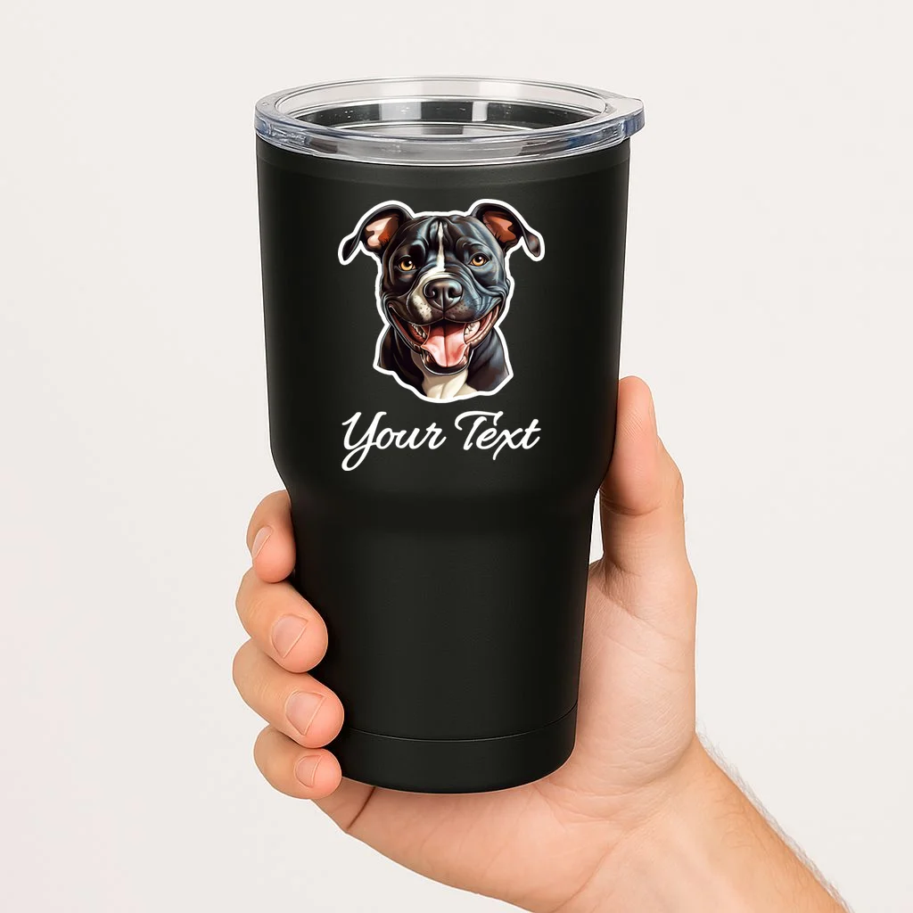 American Pit Bull Terrier Custom Name Personalized Text 20oz Tumbler - Front 1