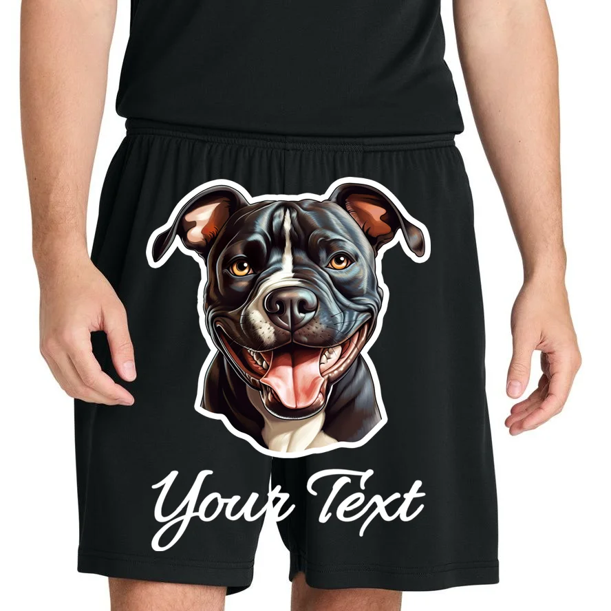 American Pit Bull Terrier Custom Name Personalized Text Men's Shorts - Front 1